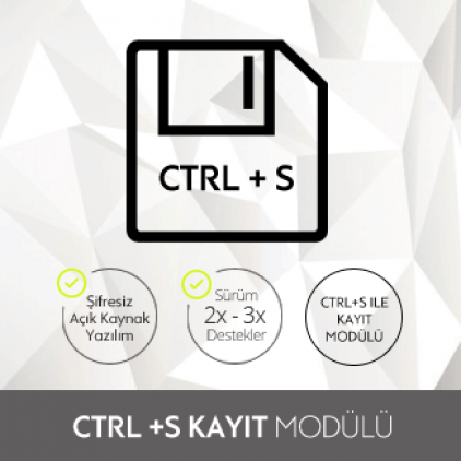 Opencart Ctrl+S ile Kayıt Modülü Opencart Ctrl+S ile Kayıt Modülü