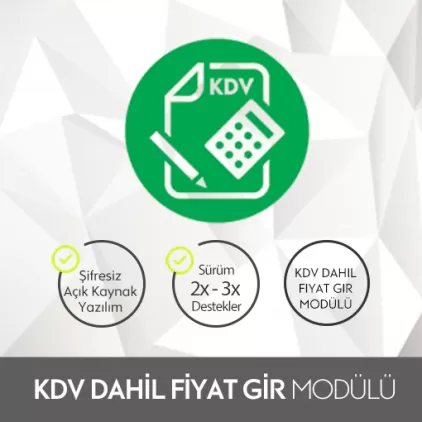 Opencart KDV Dahil Fiyat Gir Modülü Opencart KDV Dahil Fiyat Gir Modülü