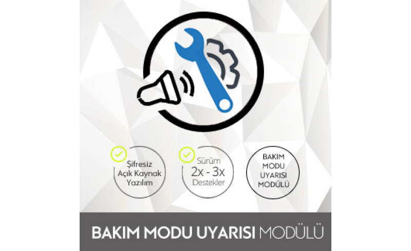Opencart Bakım Modu Uyarısı Modülü Opencart Bakım Modu Uyarısı Modülü