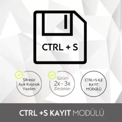 Opencart Ctrl+S ile Kayıt Modülü Opencart Ctrl+S ile Kayıt Modülü