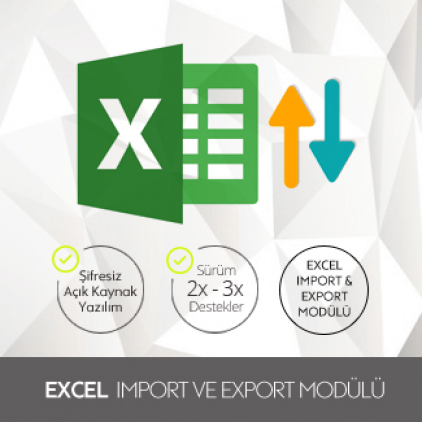 Opencart Excel Import & Export Modülü Opencart Excel Import & Export Modülü