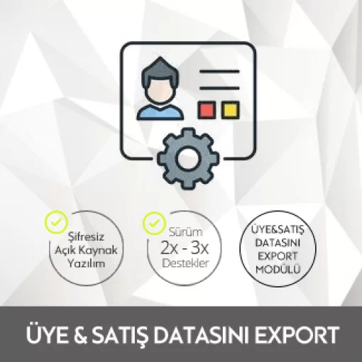Opencart Üye&Satış Datasını Export Modülü