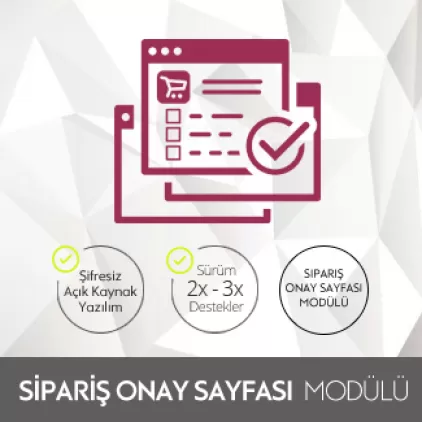 Opencart Sipariş Onay Sayfası Modülü Opencart Sipariş Onay Sayfası Modülü