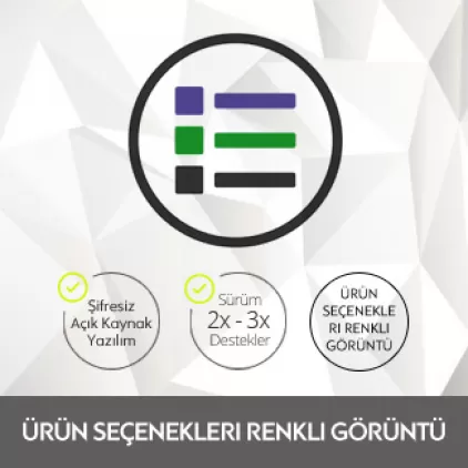 Ürün Seçenekleri Renkli Görüntü Ürün Seçenekleri Renkli Görüntü