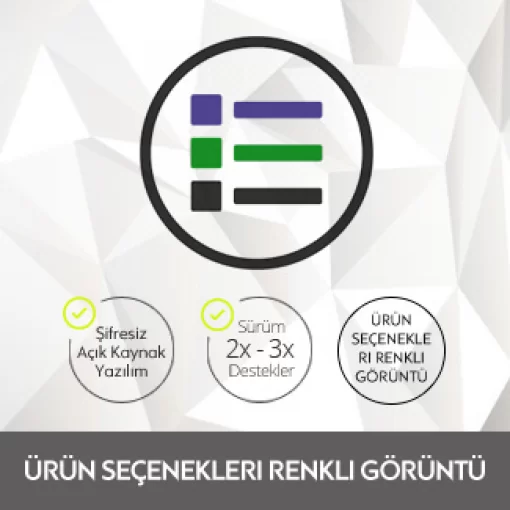 Ürün Seçenekleri Renkli Görüntü Ürün Seçenekleri Renkli Görüntü