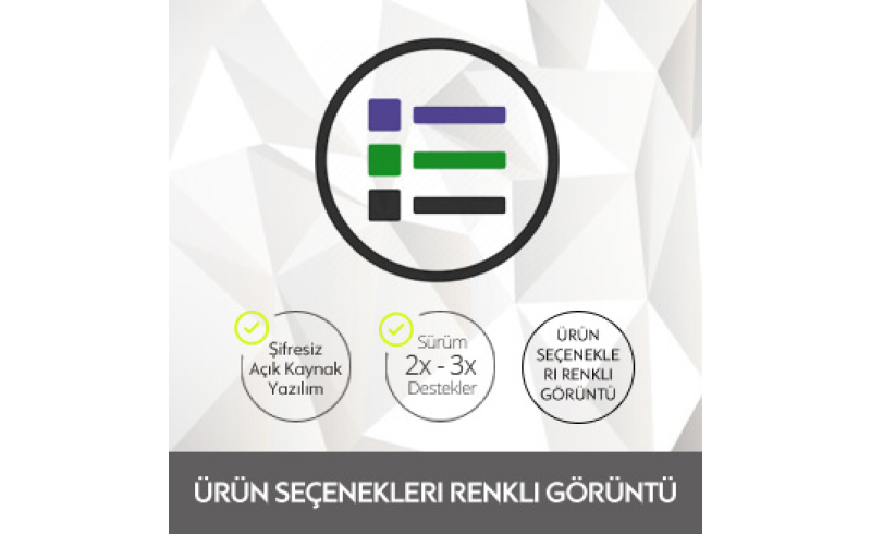 Ürün Seçenekleri Renkli Görüntü Ürün Seçenekleri Renkli Görüntü
