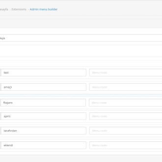 OpenCart Admin Panel Menüleri Özelleştirme OpenCart Admin Panel Menüleri Özelleştirme