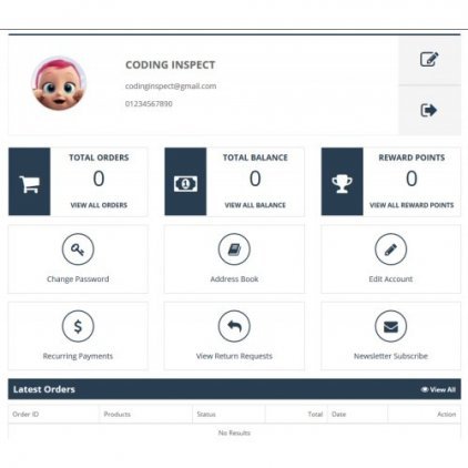 Opencart Hesabım Sayfası Modülü Opencart Hesabım Sayfası Modülü
