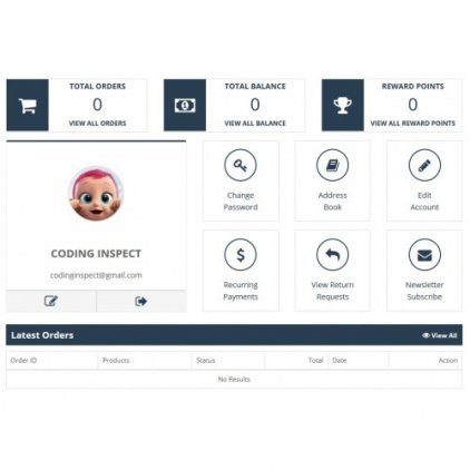 Opencart Hesabım Sayfası Modülü Opencart Hesabım Sayfası Modülü