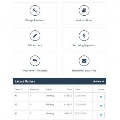 Opencart Hesabım Sayfası Modülü Opencart Hesabım Sayfası Modülü