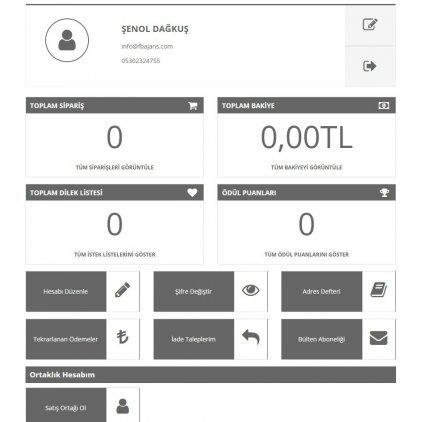 Opencart Hesabım Sayfası Modülü Opencart Hesabım Sayfası Modülü