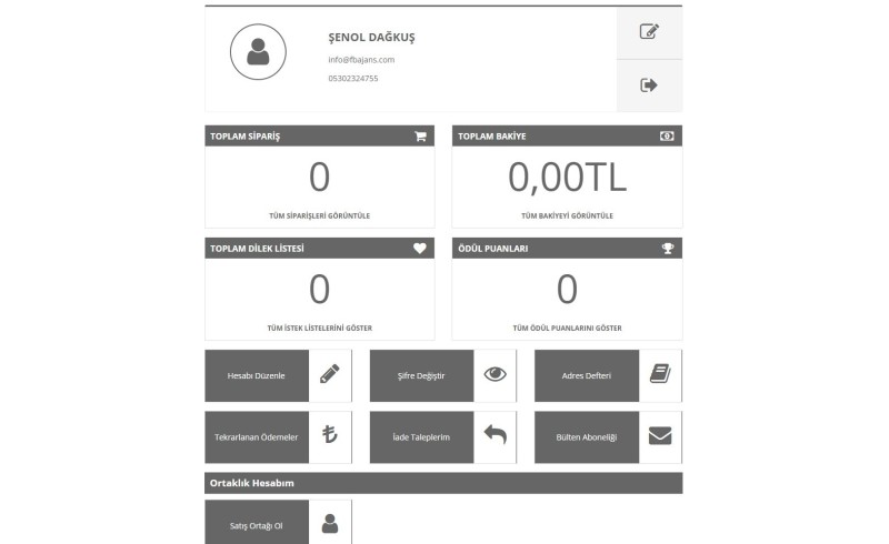 Opencart Hesabım Sayfası Modülü