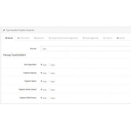 Opencart Hesabım Sayfası Modülü Opencart Hesabım Sayfası Modülü