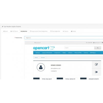 Opencart Hesabım Sayfası Modülü Opencart Hesabım Sayfası Modülü
