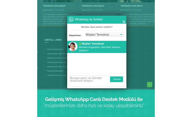 OpenCart Whatsapp Canlı Destek Modülü