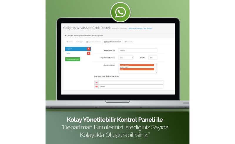 OpenCart Whatsapp Canlı Destek Modülü