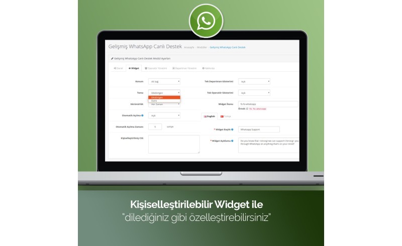 OpenCart Whatsapp Canlı Destek Modülü