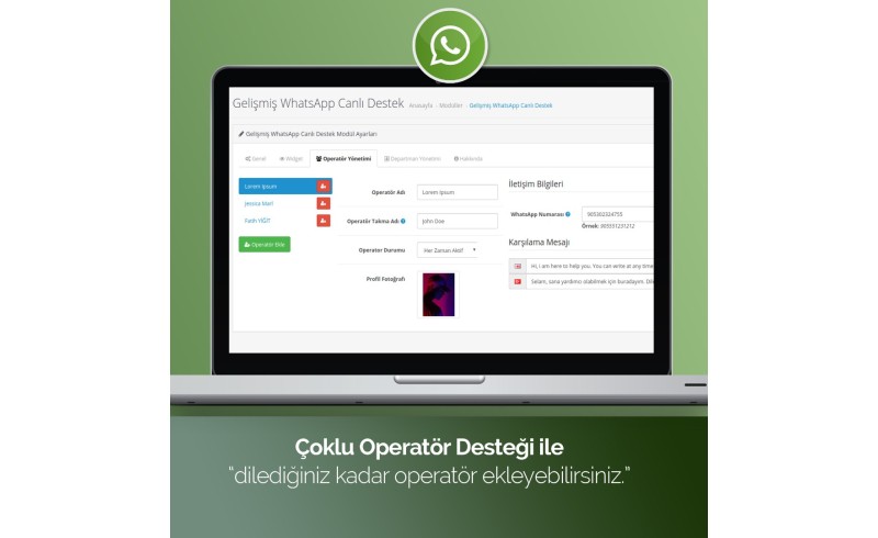 OpenCart Whatsapp Canlı Destek Modülü