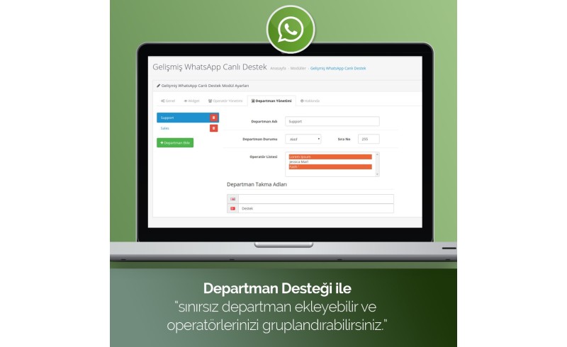 OpenCart Whatsapp Canlı Destek Modülü