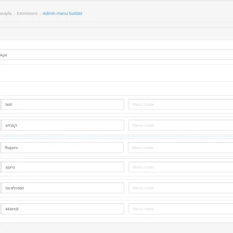 OpenCart Admin Panel Menüleri Özelleştirme