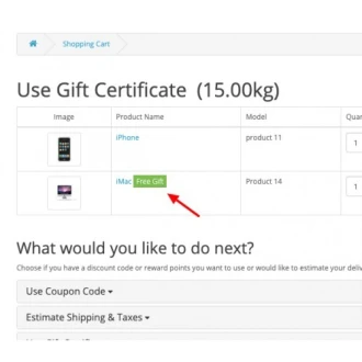Opencart Ürün/Kategori Bazında Ücretsiz Hediye Modülü