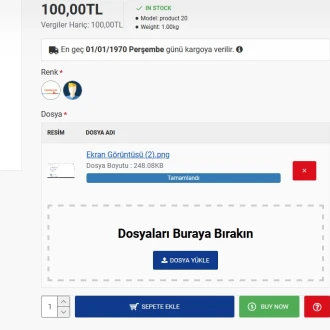 Seçenek Sürükle Bırak Resim Yükleme