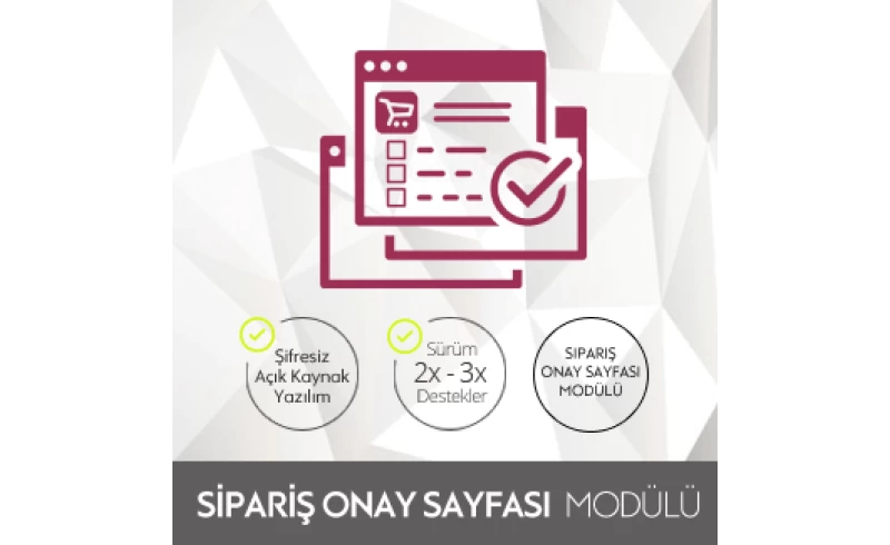 Opencart Sipariş Onay Sayfası Modülü Opencart Sipariş Onay Sayfası Modülü