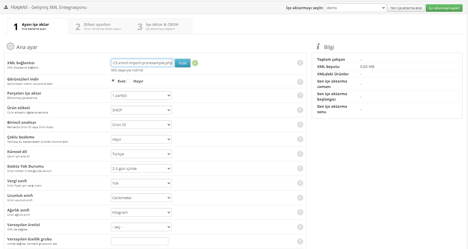 opencart-gelismis-xml-modulu