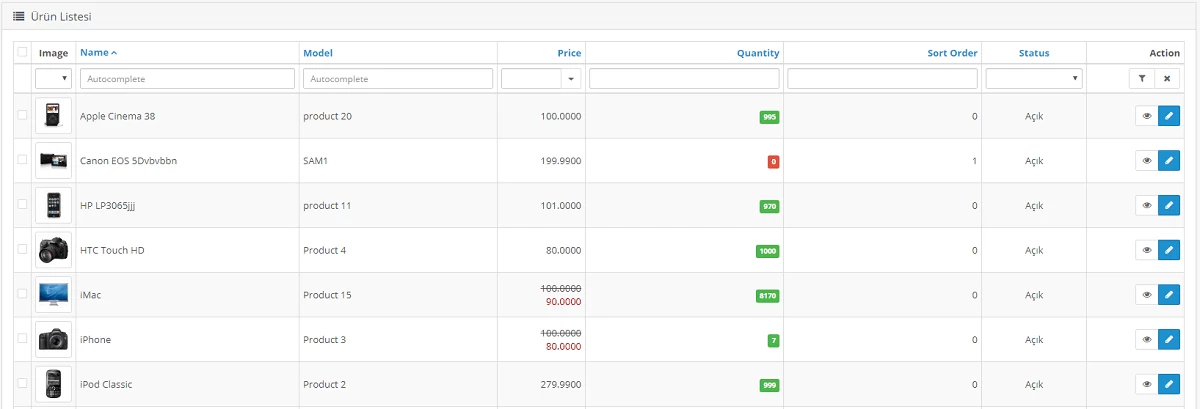 opencart-hizli-urun-duzenleme