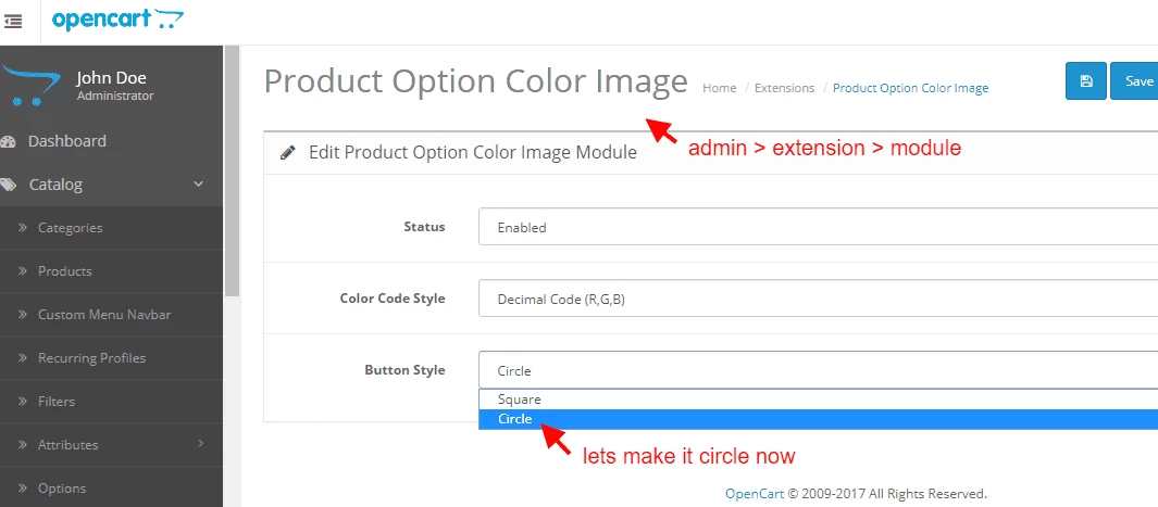 opencart-seceneklere-renkli-gorunum