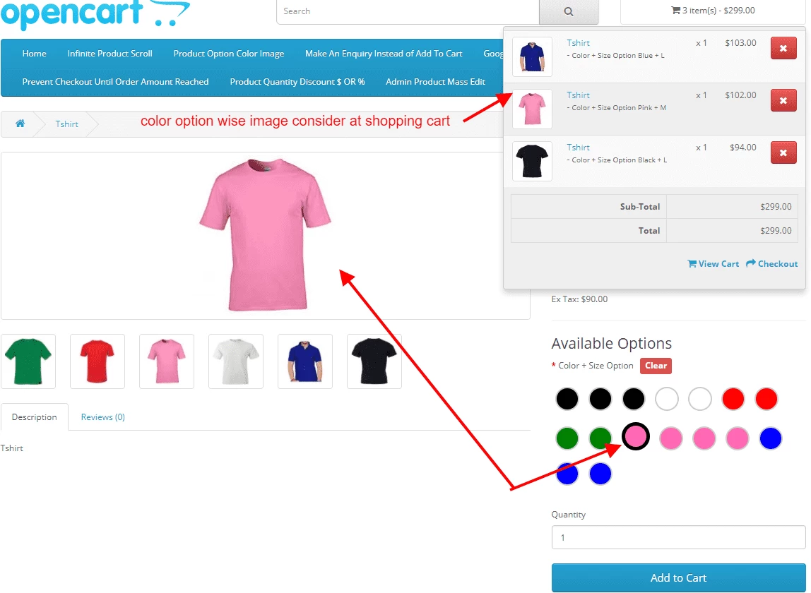 opencart-seceneklere-renkli-gorunum
