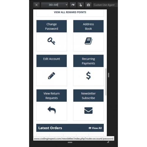 Opencart Hesabım Sayfası Modülü