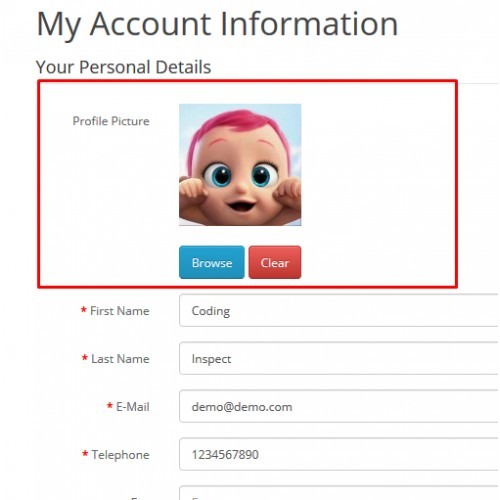 Opencart Hesabım Sayfası Modülü