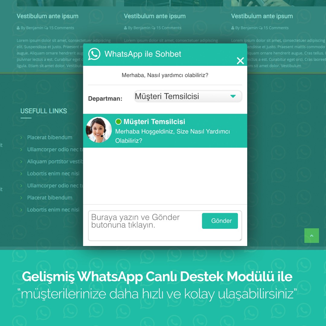 OpenCart Whatsapp Canlı Destek Modülü