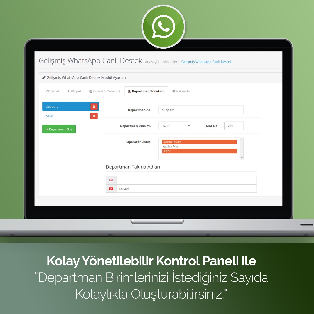 OpenCart Whatsapp Canlı Destek Modülü