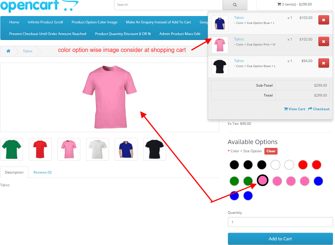 opencart-seceneklere-renkli-gorunum